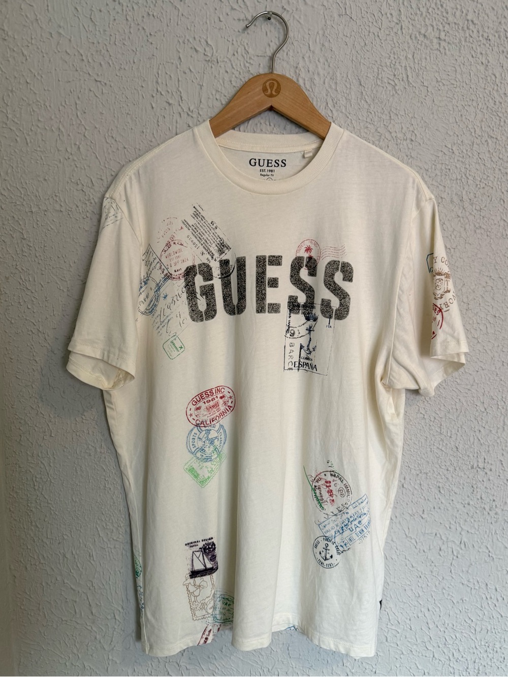 GUESS Logo Stamp-Print Tee